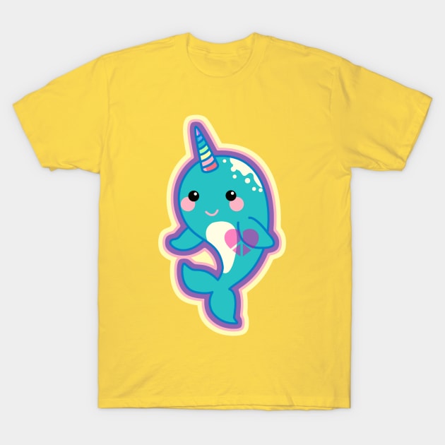 Kawaii Narwhal T-Shirt by AlondraHanley